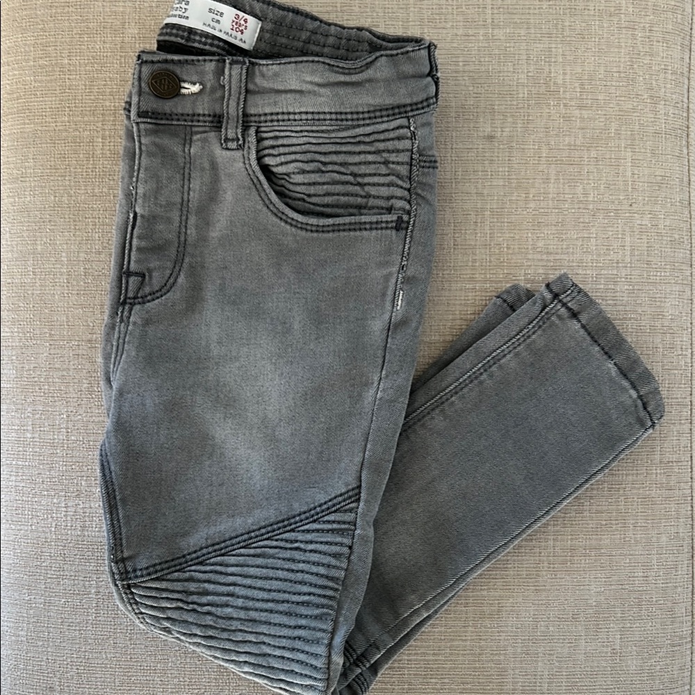 Zara kids motorcycle jeans in grey